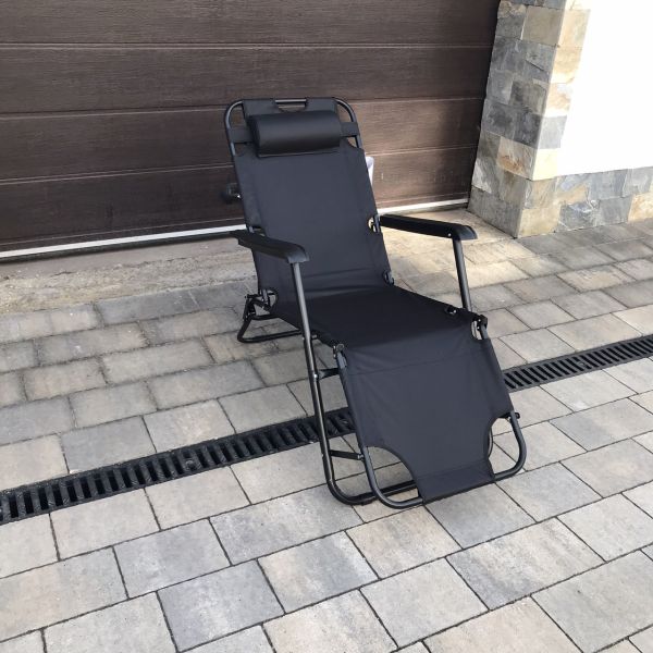 Садовый шезлонг тканевый OLER POLY Графитовый