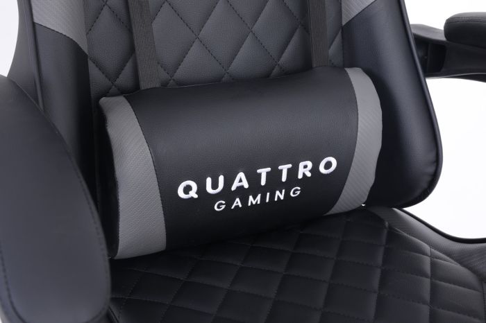 Комп‘ютерне крісло із карбоновими вставками CARBON Quattro Gaming Чорно-сірий