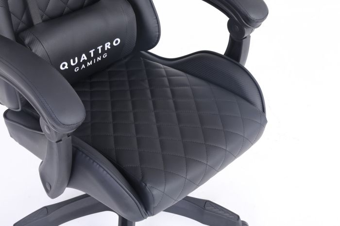 Комп‘ютерне крісло із карбоновими вставками CARBON Quattro Gaming Чорний