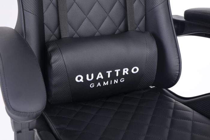 Комп‘ютерне крісло із карбоновими вставками CARBON Quattro Gaming Чорний