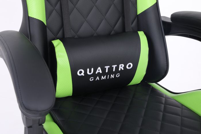 Компьютерное кресло с карбоновыми вставками CARBON Quattro Gaming Черно-зеленый