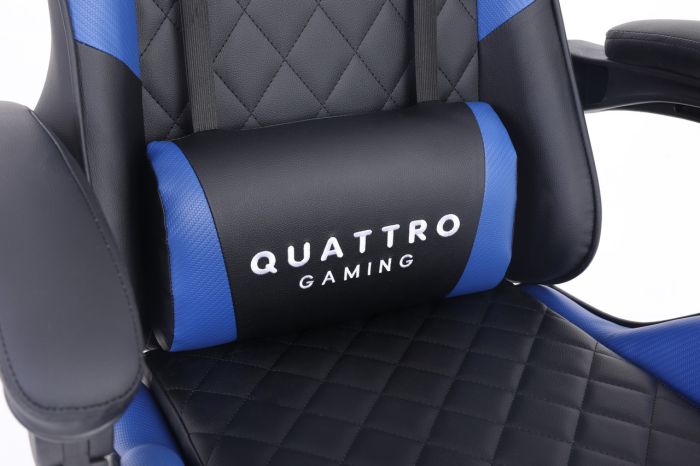 Комп‘ютерне крісло із карбоновими вставками CARBON Quattro Gaming Чорно-синій