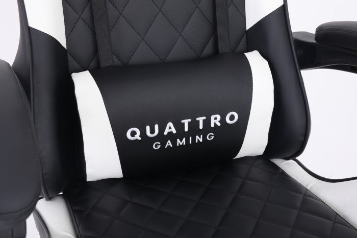 Комп‘ютерне крісло із карбоновими вставками CARBON Quattro Gaming Чорно-білий