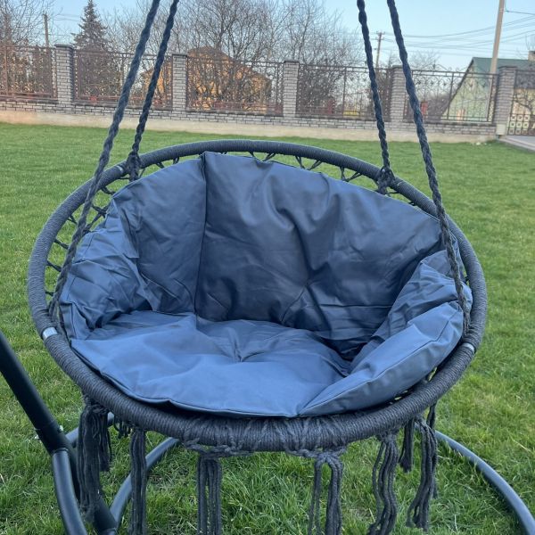 Подвесное кресло-качалка с водонепроницаемой подушкой GRAZIA 2307 Темно-серый
