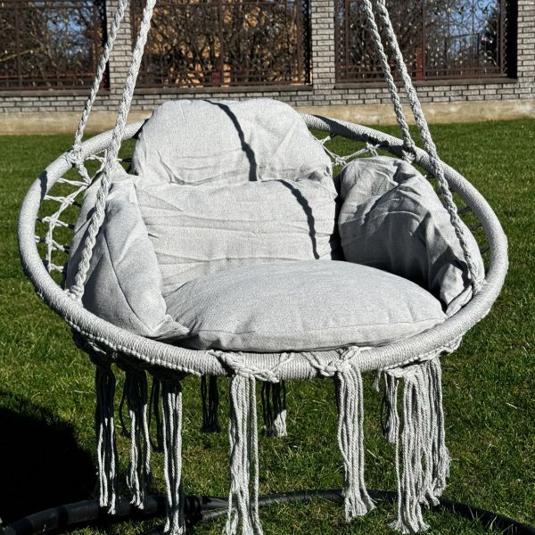 Подвесное кресло-качалка с подушкой GRAZIA 2302 Серый