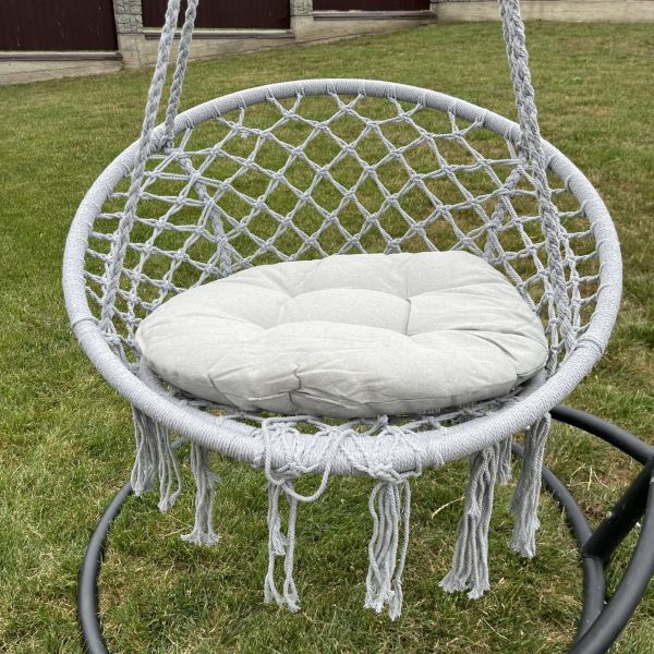 Підвісне крісло-гойдалка з подушкою Ecarla KR33SZ Сірий