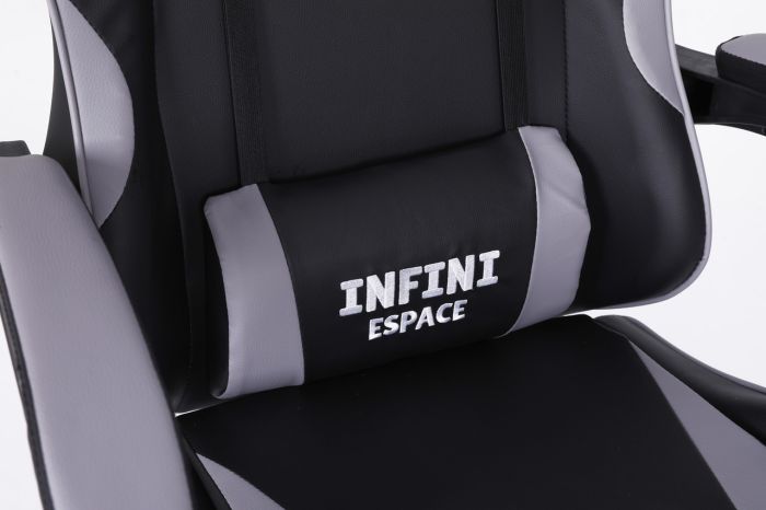 Комп‘ютерне крісло з підставкою для ніг INFINI ESPACE Чорно-сірий