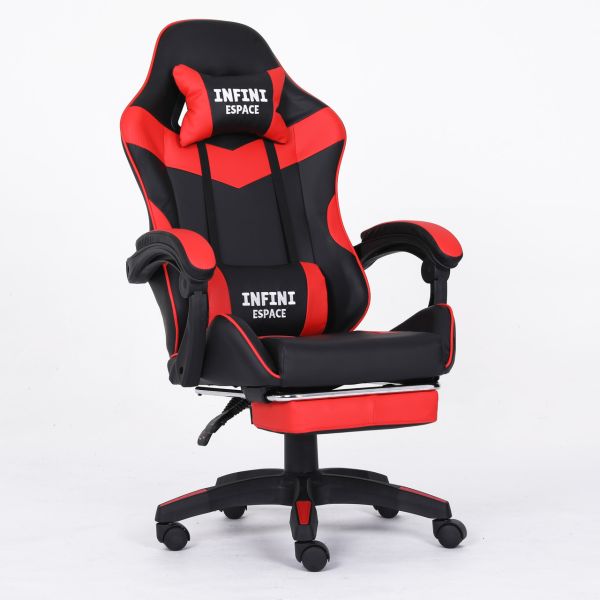 Компьютерное кресло с подставкой для ног INFINI ESPACE Черно-серый