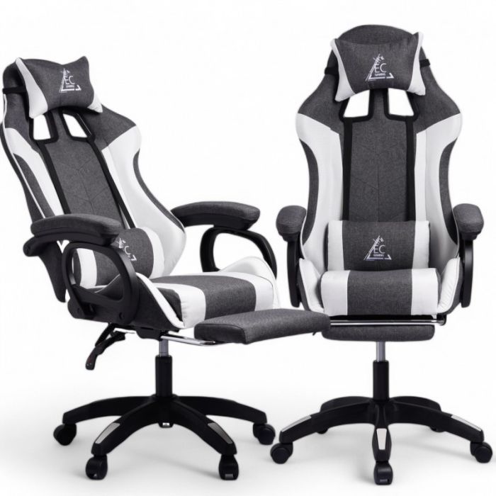 Комп'ютерне крісло із тканини LevelUp KO29GRAF Сіро-білий