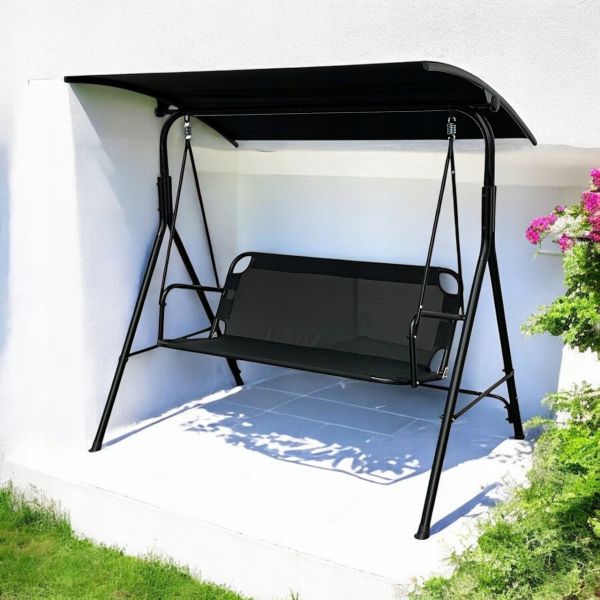 Садовая качель IdealGarden MAS-4006 3-х местная Черный