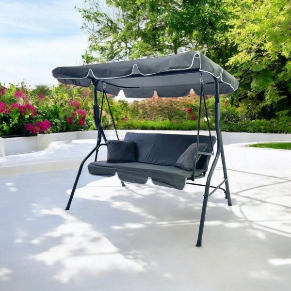 Садовые качели Ecarla H001 3-х местная Графитовый