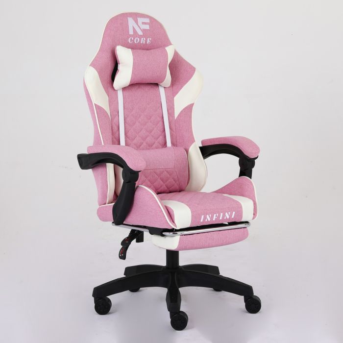 Комп'ютерне крісло із тканини Infini Core Рожево-білий