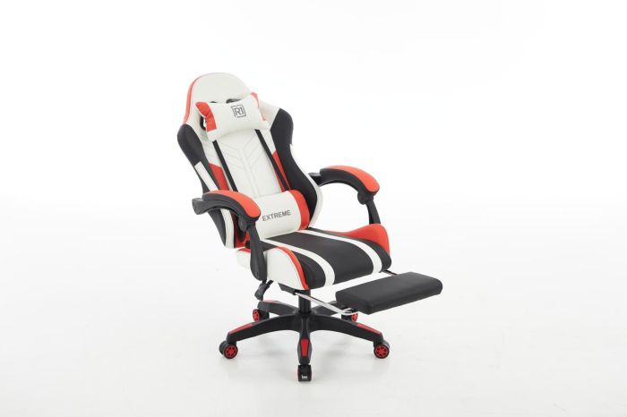 Комп‘ютерне крісло з підставкою для ніг EXTREME R1 Чорно-біло-червоний