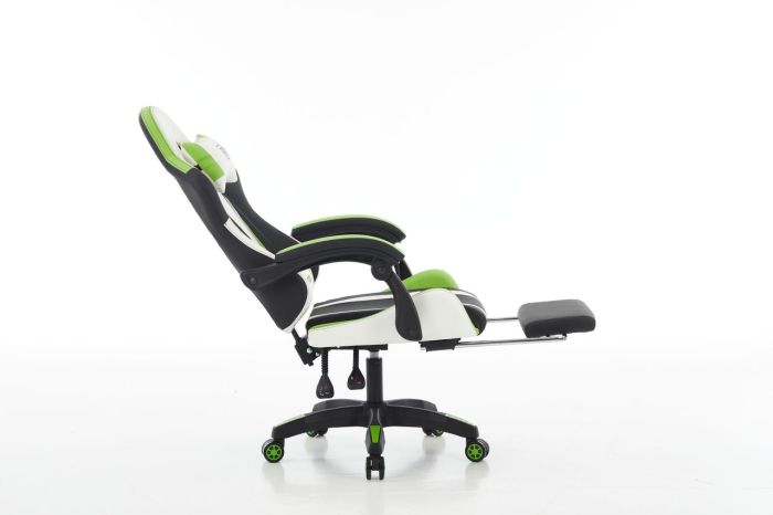 Комп‘ютерне крісло з підставкою для ніг EXTREME R1 Чорно-біло-зелений