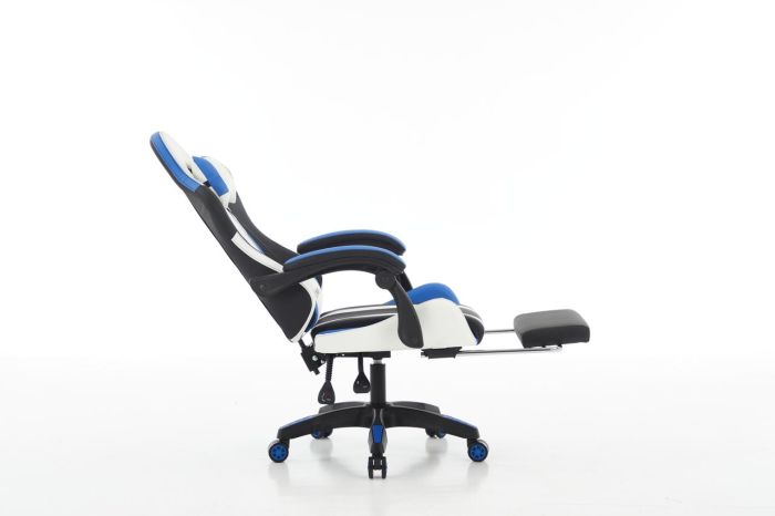 Комп‘ютерне крісло з підставкою для ніг EXTREME R1 Чорно-біло-синій