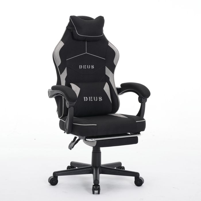 Комп'ютерне крісло із тканини Deus Edge Чорно-сірий