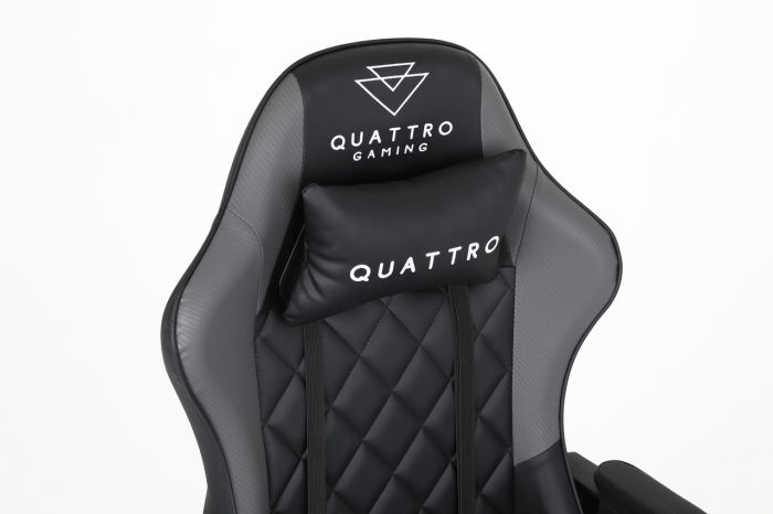 Комп‘ютерне крісло із підставкою для ніг CARBON Quattro Gaming Чорно-сірий