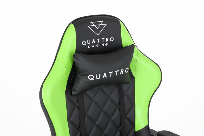 Комп‘ютерне крісло із підставкою для ніг CARBON Quattro Gaming Чорно-зелений