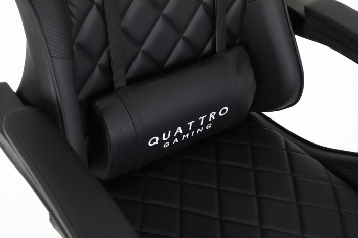 Комп‘ютерне крісло із підставкою для ніг CARBON Quattro Gaming Чорний