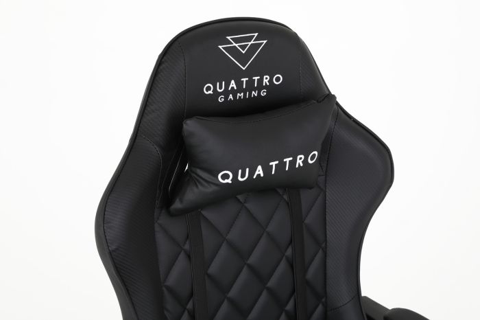 Комп‘ютерне крісло із підставкою для ніг CARBON Quattro Gaming Чорний