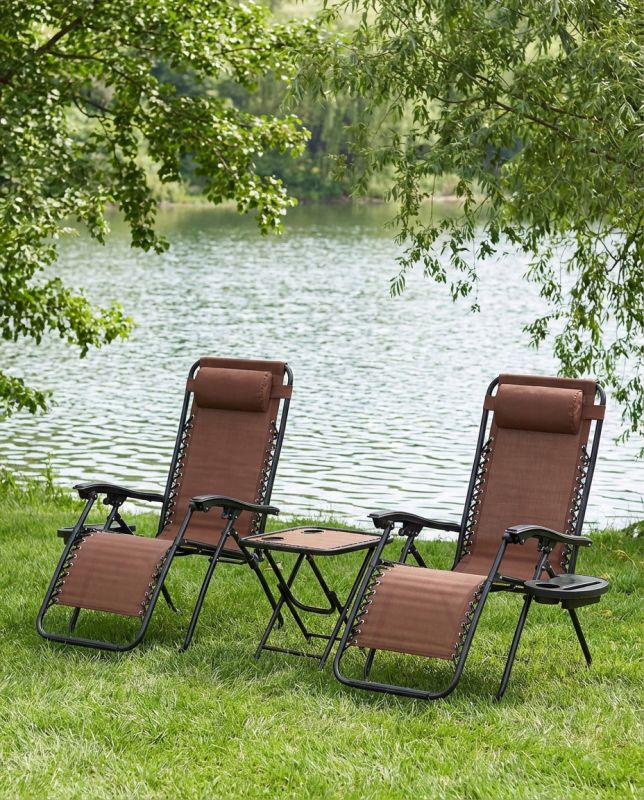 Набір садових лежаків зі столиком Ideal Garden TDC-2503 Коричневий
