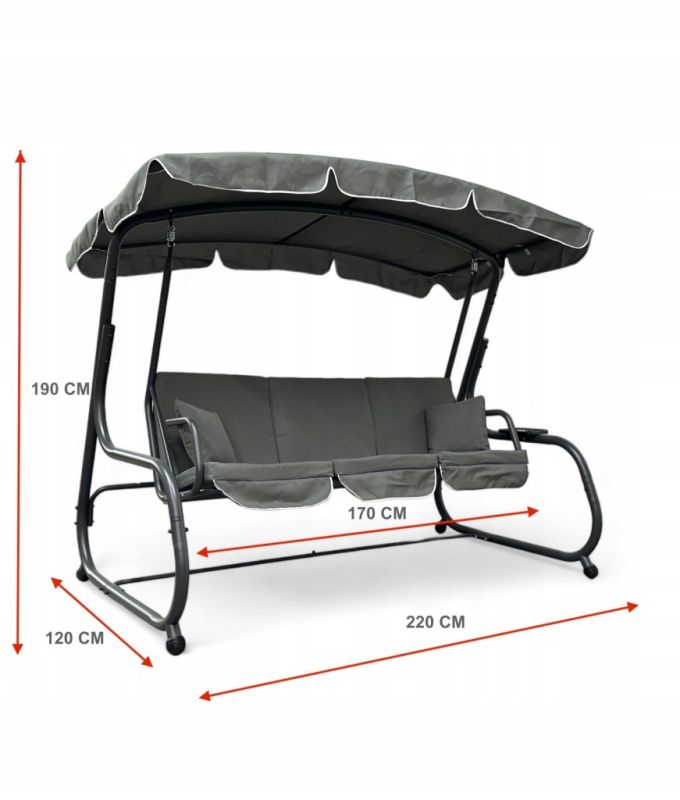 Садова гойдалка IdealGarden MAS-4026 3-х місна Зелений