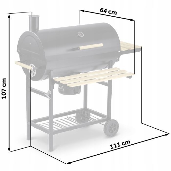 Садовий гриль-бочка Berdsen BD-895 Чорний
