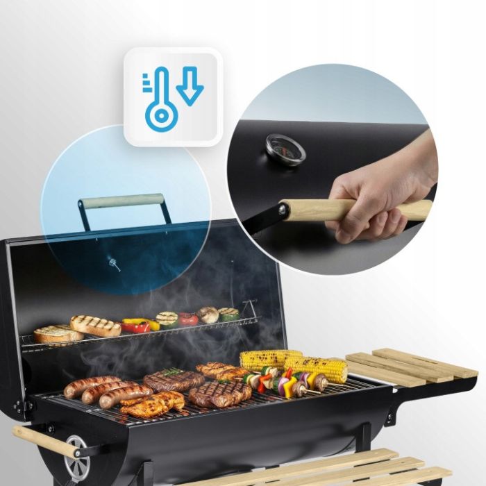 Садовий гриль-бочка Berdsen BD-895 Чорний