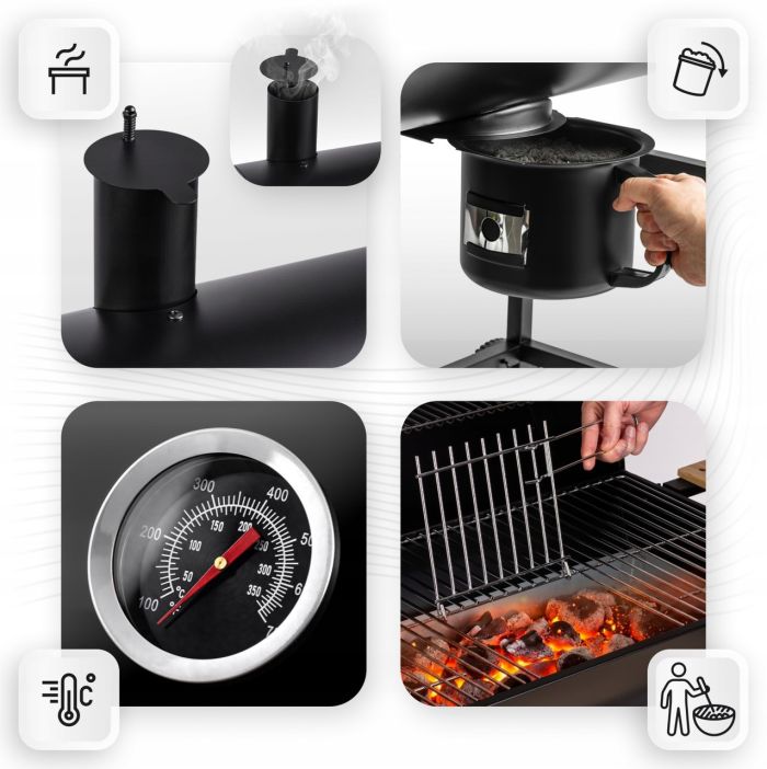 Садовий гриль-бочка Berdsen BD-895 Чорний