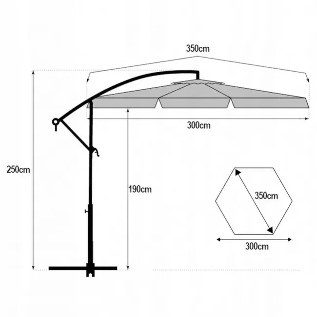 Парасоля садова з нахилом Ecarla OGP10 Кремовий