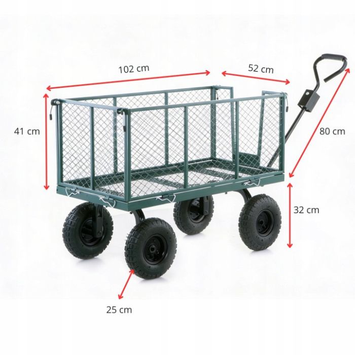 Транспортний візок садовий + брезент Ideal Garden NC001 102х52х41 см | 250 кг