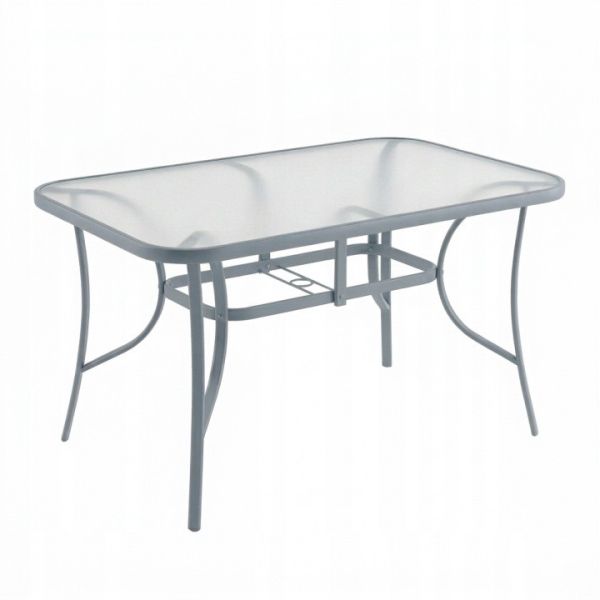 Скляний садовий обідній стіл для тераси Ideal Garden AY014 150х90 см Сірий