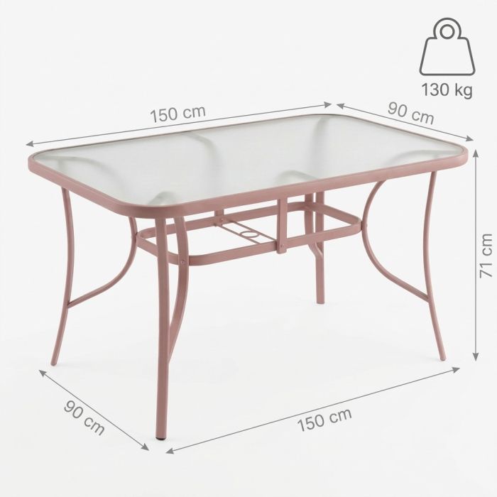 Набір садових меблів Ideal Garden AY016 стіл + 6 крісел | Рожевий