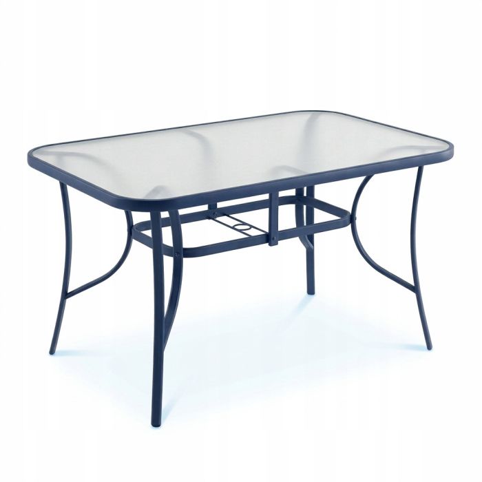 Скляний садовий обідній стіл для тераси Ideal Garden AY014 150х90 см Синій