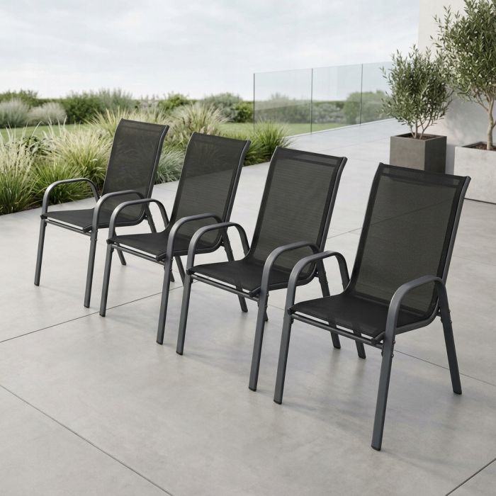 Комплект 4 садових крісел Ideal Garden AY004-4 Чорний