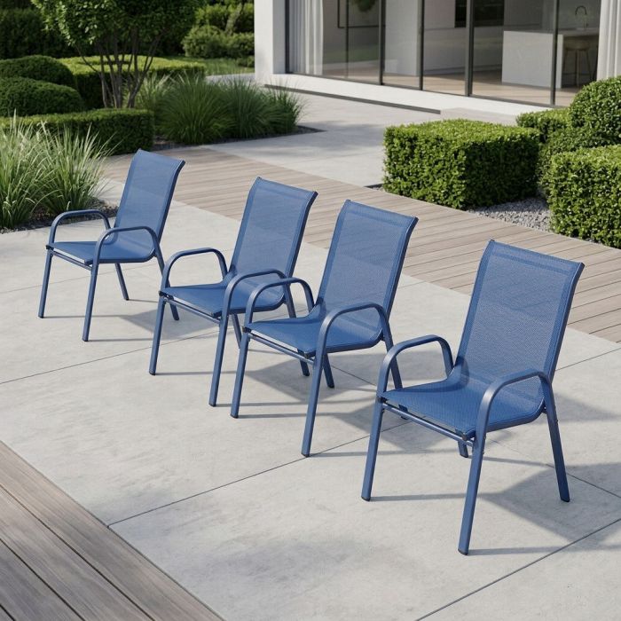 Комплект 4 садових крісел Ideal Garden AY004-4 Синій