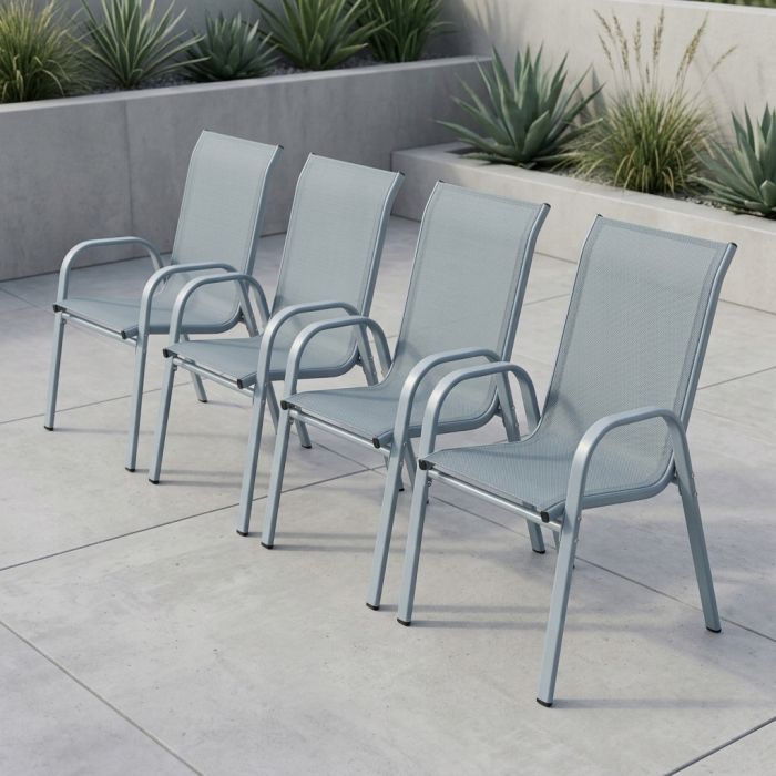 Комплект 4 садових крісел Ideal Garden AY004-4 Сірий