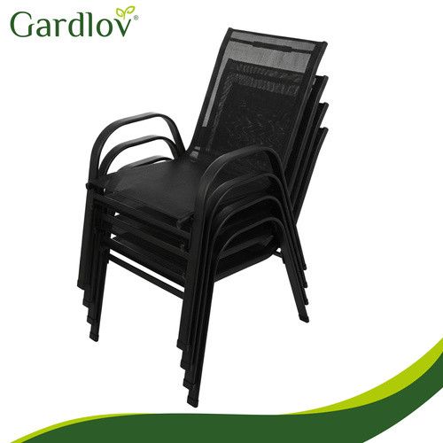 Комплект 4 садових крісел Gardlov 27566 Чорний