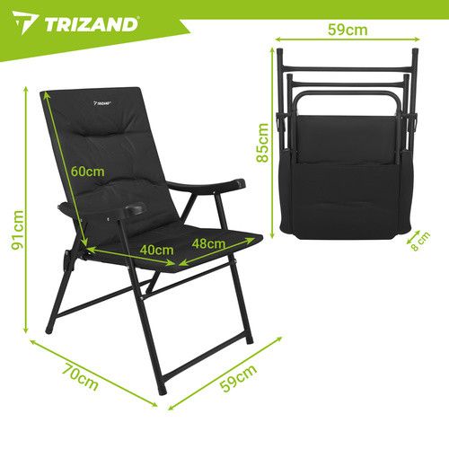 Набір 2 розкладних крісел Trizand 27610 Чорний